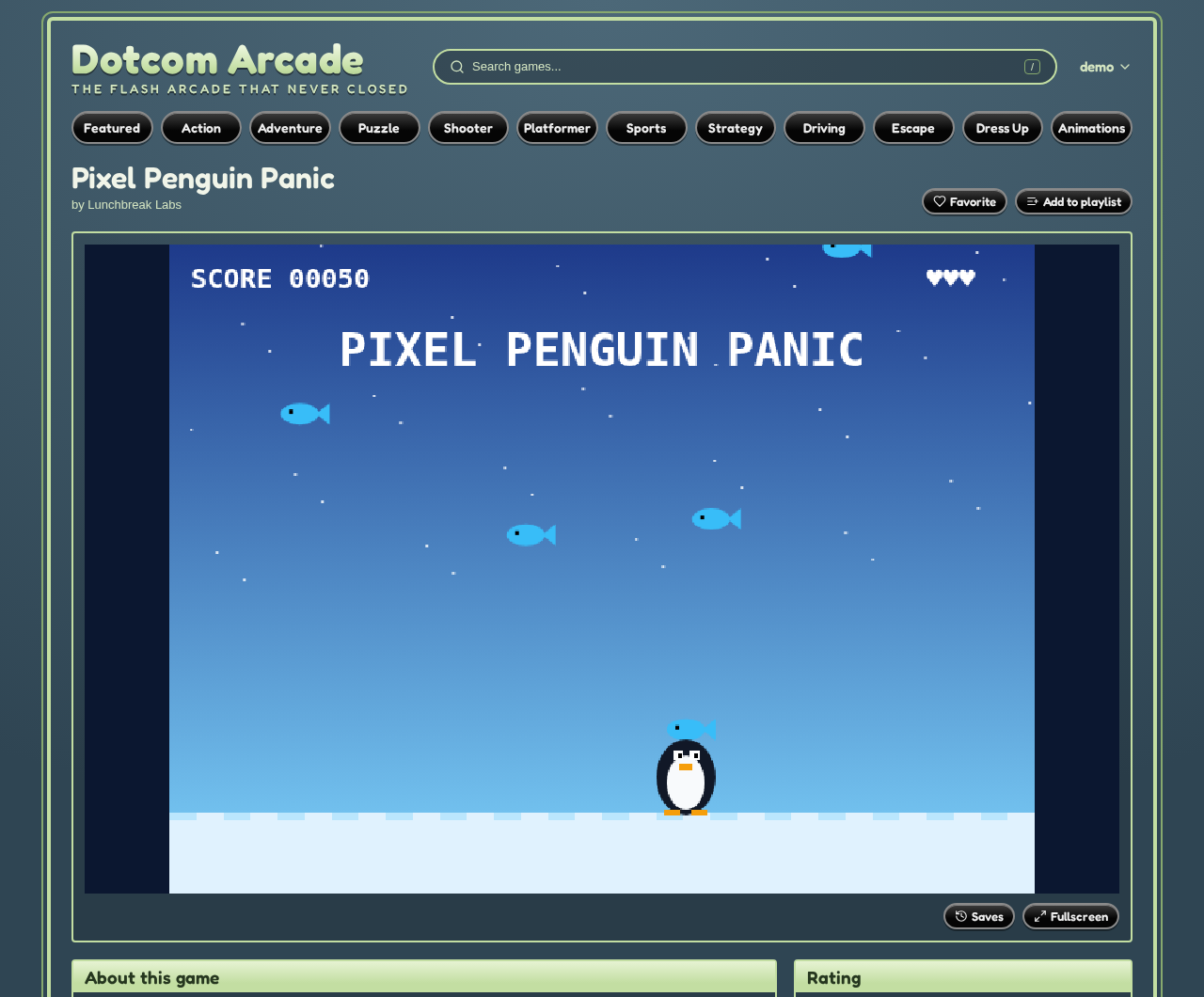 Playing a game in the page